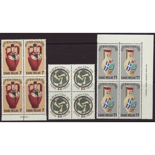 Greece 1976 SG 1334-6 UMM Blocks of 4 - Europa/CEPT (G-021)