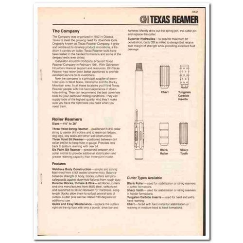 Galveston-Houston Company 1983 Vintage Catalog GH Texas Reamer Tools