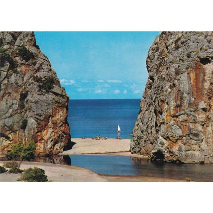 Desembocadura Torrente de Pareis Mallorca Postcard 1981 used VGC
