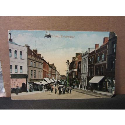FORE STREET, BRIDGWATER, SOMERSET. used antique postcard by Valentine 1910 pm =