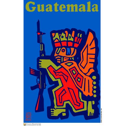 Political OSPAAAL POSTER.GUATEMALA Maya Inca Aztec.Cold war Revolution Art.am70