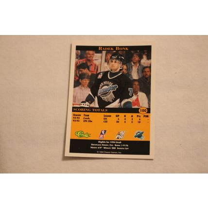 Radek Bonk 1994 Classic Pro Prospects NO. 100