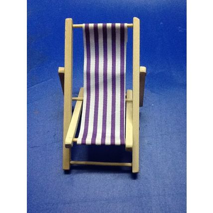 Purple & White Striped Deck Chair miniature