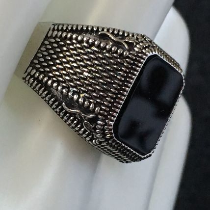 Ring Men’s Natural Black Simulated Onyx Square #289 USA Seller