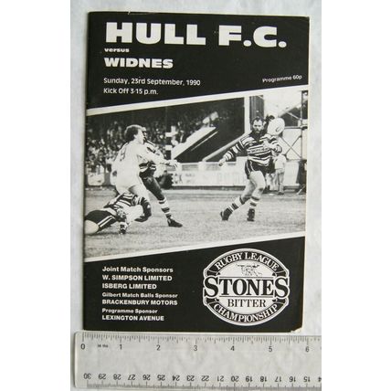 1990 programme Hull FC v. Widnes, 23/9
