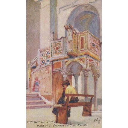 The Bay Of Naples Tucks Oilette Giovanni Pulput Ravello Antique Postcard