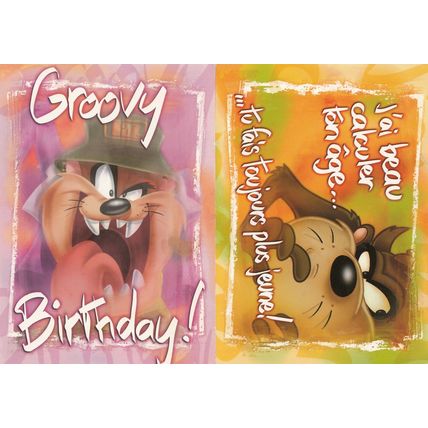 Groovy Birthday 2x Looney Tunes French Cartoon Postcard s