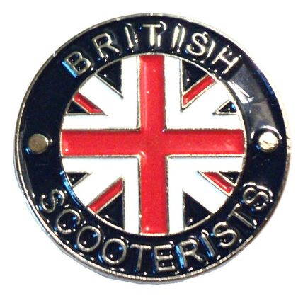 BRITISH SCOOTERIST Union Flag GB MOD Metal Enamel Scooter Bike Rider Badge