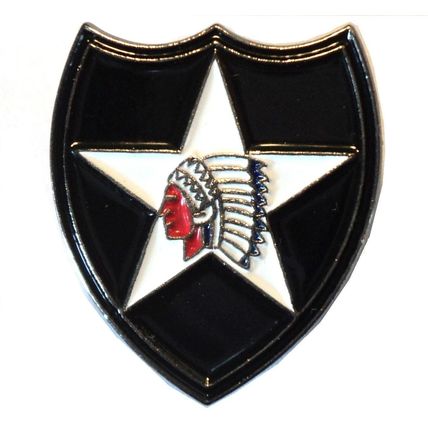 2nd Infantry Division USA US Army Insignia Indian Head Enamel Military Badge NEW