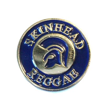 Reggae Trojan Helmet Blue Scooter MOD Metal Enamel Scooterist Badge NEW 20mm