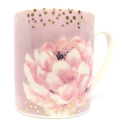 Pink Flower Mug Fine China 9 CM