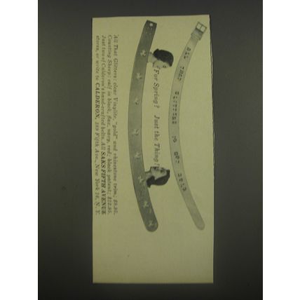 1956 Calderon Belts Ad - All that glitters is not gold For Spring?