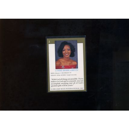 Lynn-Marie Griffin #2 HOT CHEERLEADER Washington Bullettes 1991 LIME ROCK NM NBA