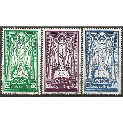 Ireland 1942-45 High Value Set SG123-125 Fine Used.