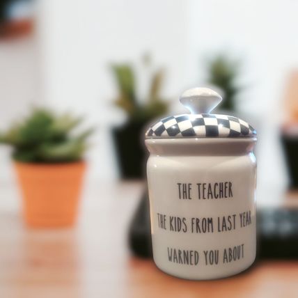 Teacher Canister - "The Teacher Warned" - Humorous Teacher Gift by Transpac