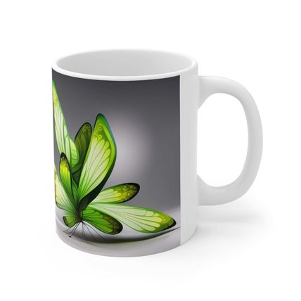 August Peridot Birth Month Colors Fairies & Butterflies #1 Mug 11oz AI Decorativ