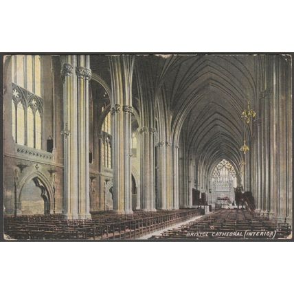 Interior, Bristol Cathedral, 1907 - Hartmann Postcard