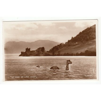 At Home The Loch Ness Monster Postcard RP Scotland 5443