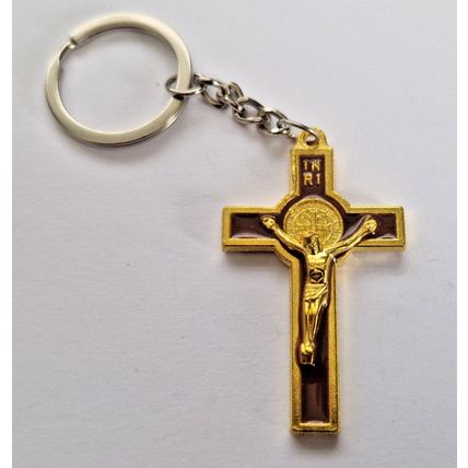 New Metal CRUCIFIX Keyring Key Chain CHRISTIAN CATHOLIC JESUS ON THE CROSS