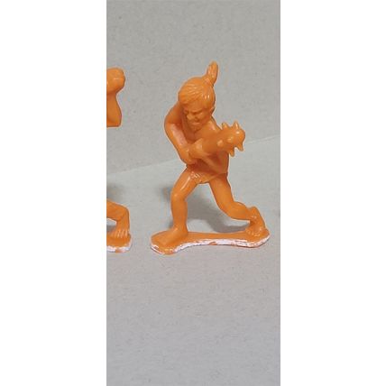 Vintage Orange Plastic Cavemen - Set of 6 Imperial China