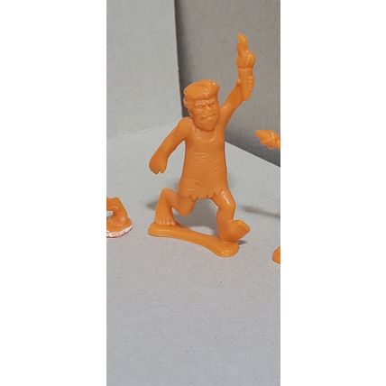 Vintage Orange Plastic Cavemen - Set of 6 Imperial China