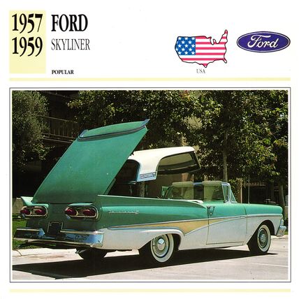 Collectors Club card. Classic Cars. Ford Skyliner