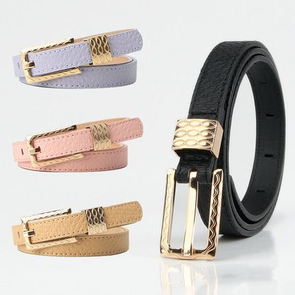 versatile women's leather thin belt vintage chic pattern decorative waist belt