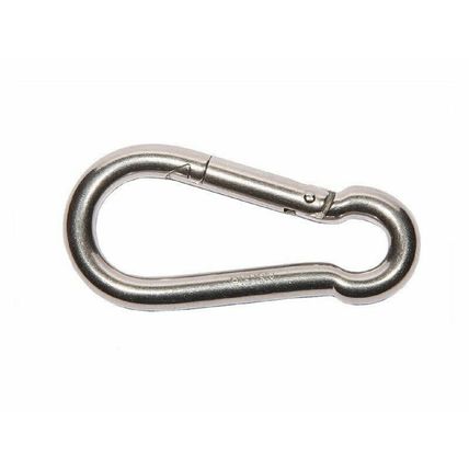 Stainless Steel Carabiner Clip Snap Hook Spring Loaded Carbine 4mm-10mm