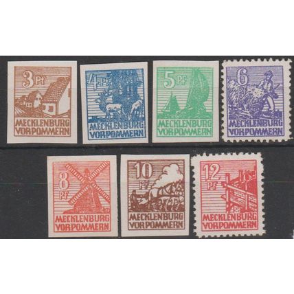 Mi: 29x/36x MNH 1946 SBZ white paper Cat € 150