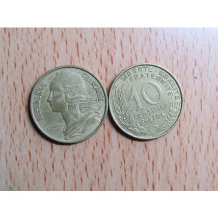 France Republic 1970 10 Centimes Coin
