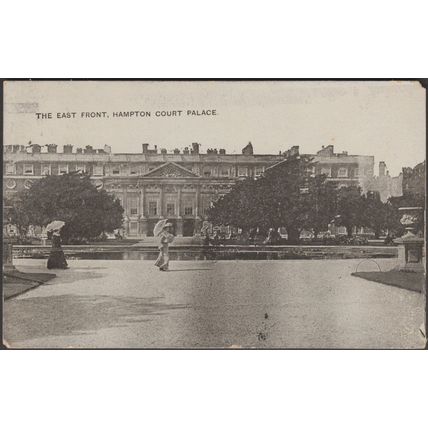 The East Front, Hampton Court Palace, Middlesex, 1908 - Auto-Photo Postcard