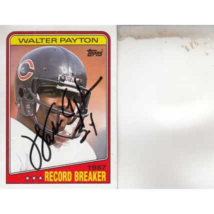 WALTER PAYTON 1988 AUTOGRAPHED CHICAGO BEARS HOF SUPER BOWL CHAMPION FULLBACK