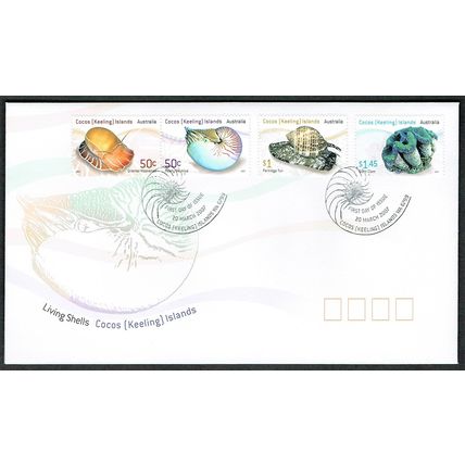 Cocos (Keeling) Is. Living Shells 4v FDC 2007 SG#430-433 Sc#345-347