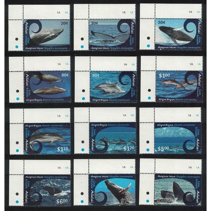 Aitutaki Cetaceans Whales Dolphins 12v Corners 2012 MNH SG#779=780 Sc#581-592