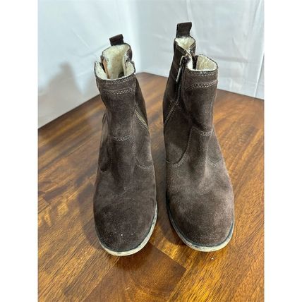 Lucky Brand Women's Ankle Boots Size 9 Brown Suede Sherpa Lined Casual