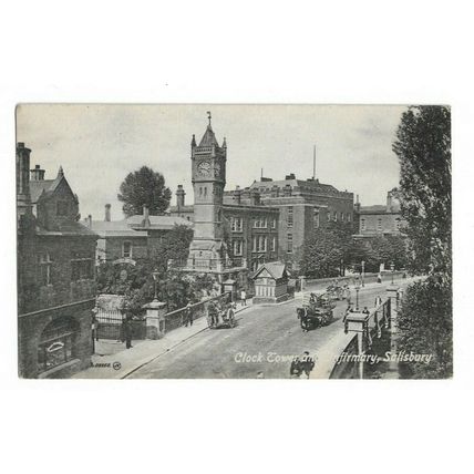 Clock Tower And \infirmary, Salisbury, Wiltshire, Postcard.