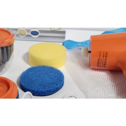 4 In 1 Electric Handheld Cleaning Brush Rechargeable Orange Black Waterproof