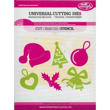 Craft Concepts. Christmas Decorations Die Set. Die Cutting Cardmaking Crafts