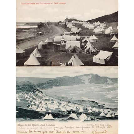 East London Military Encampment Camping South Africa 2x Old Postcard