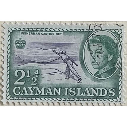 Cayman Islands 1962 2½d Violet & Bluish Green Fishermen Used SG169 postage stamp