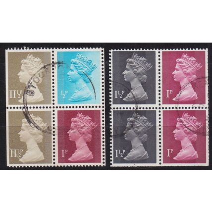 ENGLAND GREAT BRITAIN [Zdr] Lot ( O/used ) [17] Machin se-tenant div. 4er
