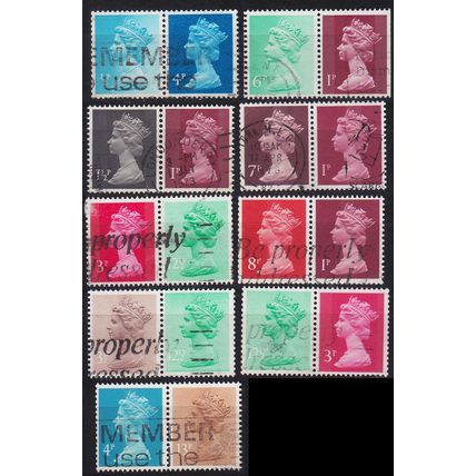 ENGLAND GREAT BRITAIN [Zdr] Lot ( O/used ) [18] Machin se-tenant div. 2er