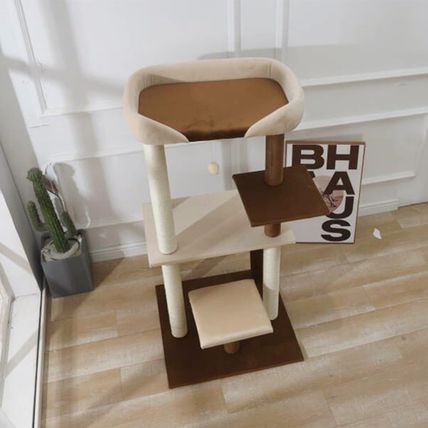 Modern Cat Tree Tower with Extra Large Platform Perch Bed for Maine Coon and Big