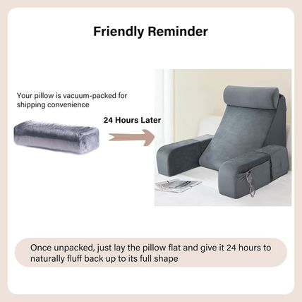 ENITYA Reading Pillow for Sitting in Bed Adult, Back Pillow for Bed Sitting Up,