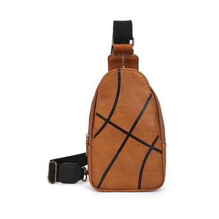 Chestnut Balls Pattern PU Leather Zipped Sling Bag