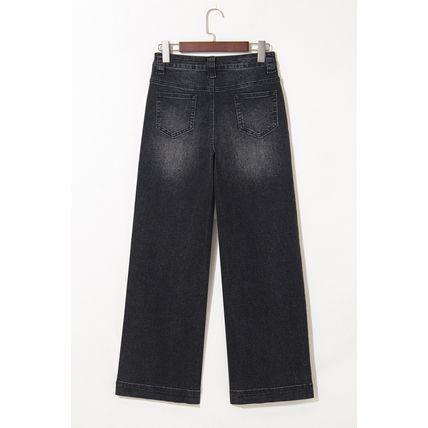 Black Wide Leg Pocketed High Waist Jeans