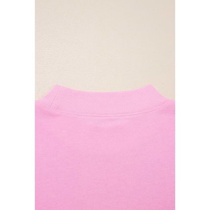 Pink Tiered Ruffle Ribbed Crew Neck Pullover Plus Size Top