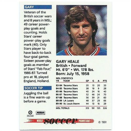 1991 Soccer Shots MSL - #078 - Gary Heale