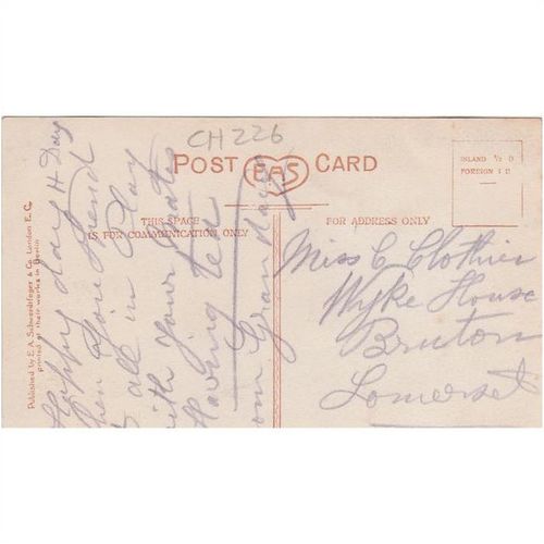 Two Young Girls Sitting By A Blackboard Postcard (CH226)