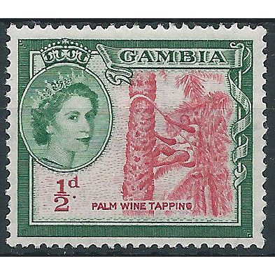 Gambia 1953 SG171 1/2d Carmine-Red & Bluish-Green Mounted Mint .. ..